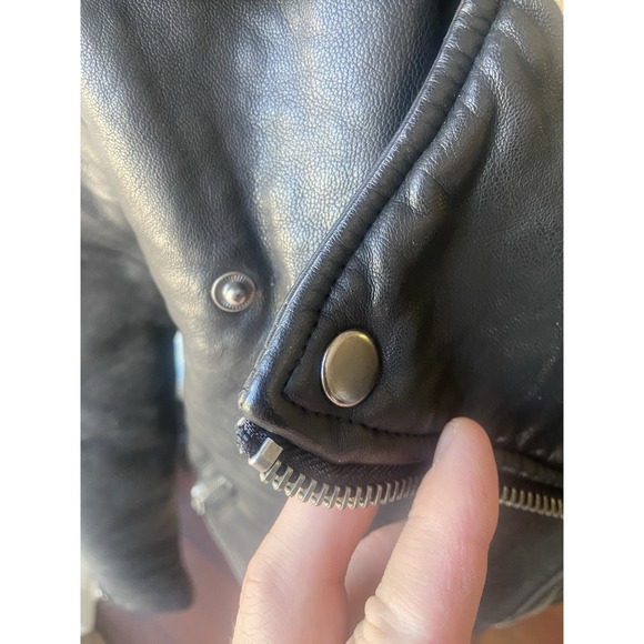 Ashley 26 International Faux Leather Black Biker Women's Jacket LADIES SIZE L - Picture 3 of 13